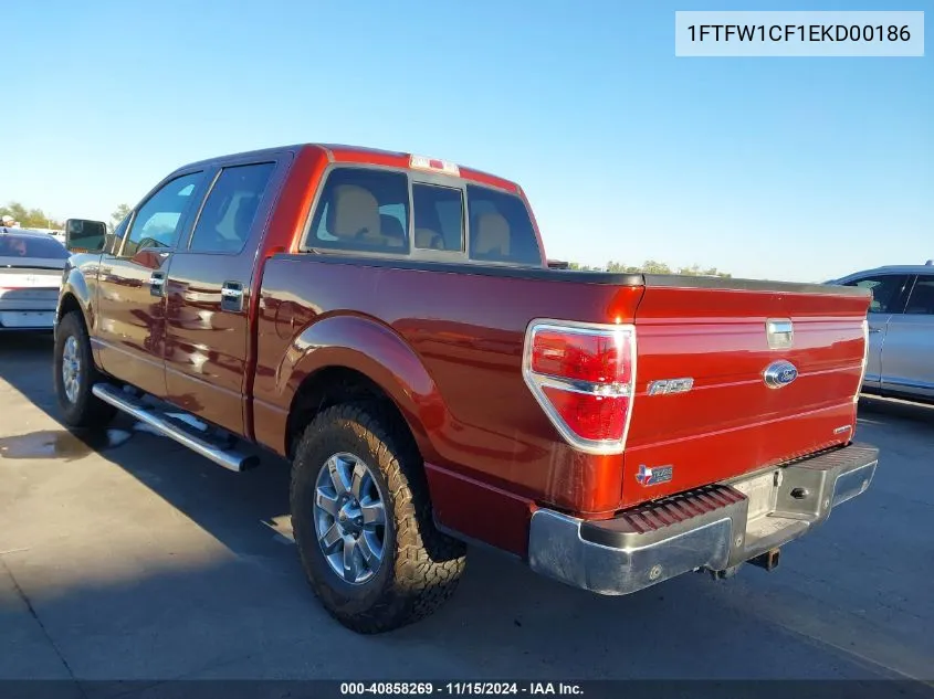 2014 Ford F-150 Xlt VIN: 1FTFW1CF1EKD00186 Lot: 40858269