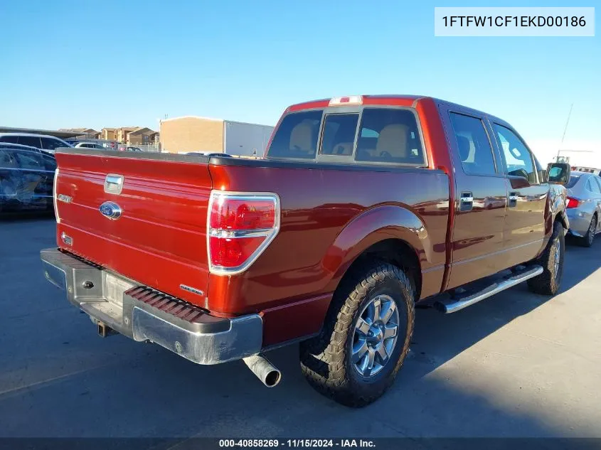 2014 Ford F-150 Xlt VIN: 1FTFW1CF1EKD00186 Lot: 40858269