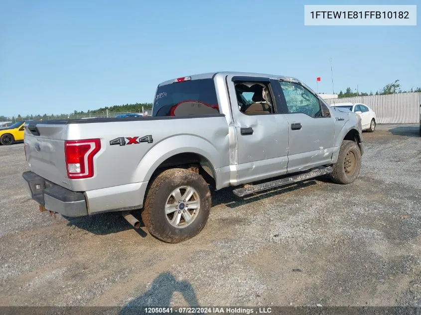 2015 Ford F150 Supercrew VIN: 1FTEW1E81FFB10182 Lot: 12050541