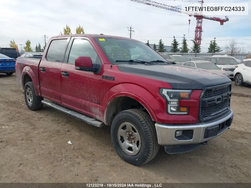 2015 Ford F150 Supercrew VIN: 1FTEW1EG8FFC24333 Lot: 12123218