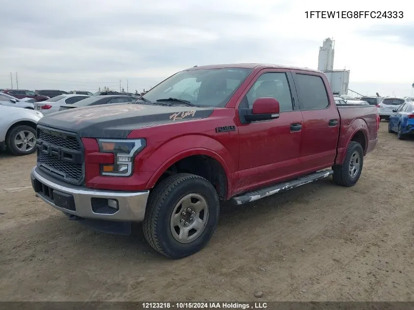 2015 Ford F150 Supercrew VIN: 1FTEW1EG8FFC24333 Lot: 12123218