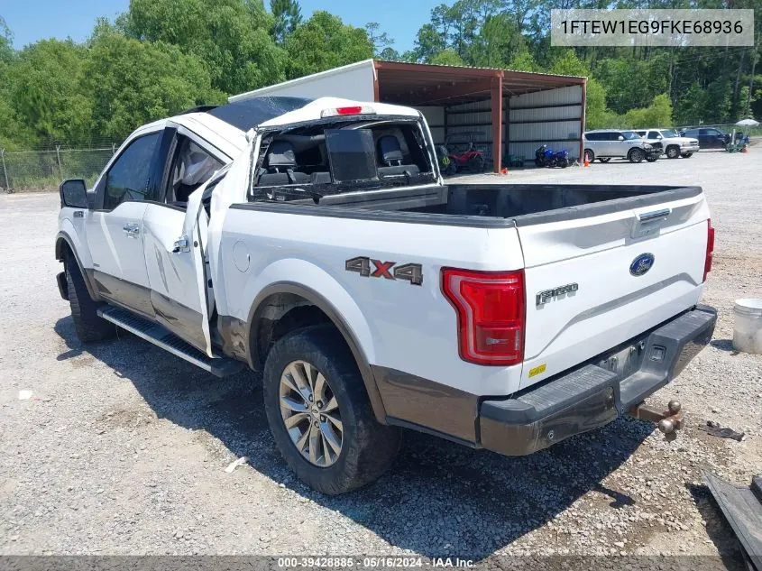 2015 Ford F-150 Lariat VIN: 1FTEW1EG9FKE68936 Lot: 39428885