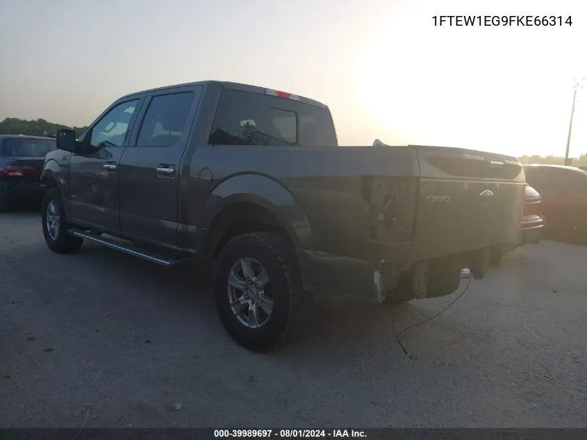 2015 Ford F-150 Supercrew VIN: 1FTEW1EG9FKE66314 Lot: 39989697