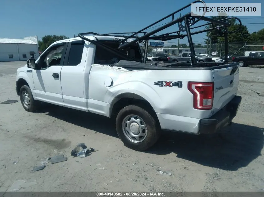 2015 Ford F150 Super Cab VIN: 1FTEX1E8XFKE51410 Lot: 40140582