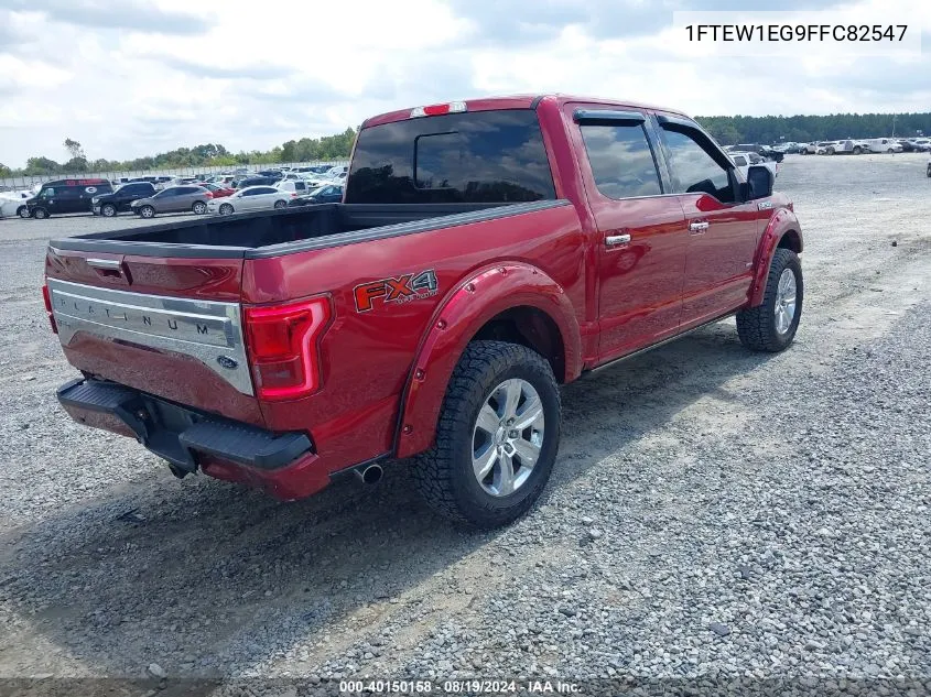 2015 Ford F-150 Platinum VIN: 1FTEW1EG9FFC82547 Lot: 40150158