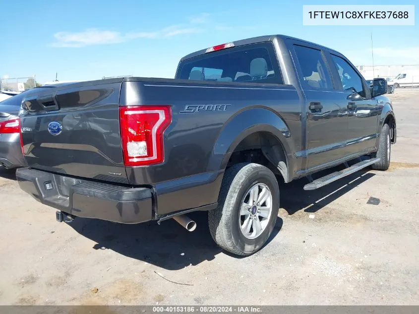 2015 Ford F150 Supercrew VIN: 1FTEW1C8XFKE37688 Lot: 40153186