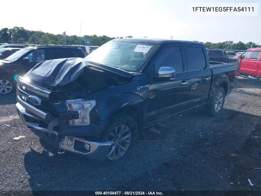 2015 Ford F150 Supercrew VIN: 1FTEW1EG5FFA54111 Lot: 40158477