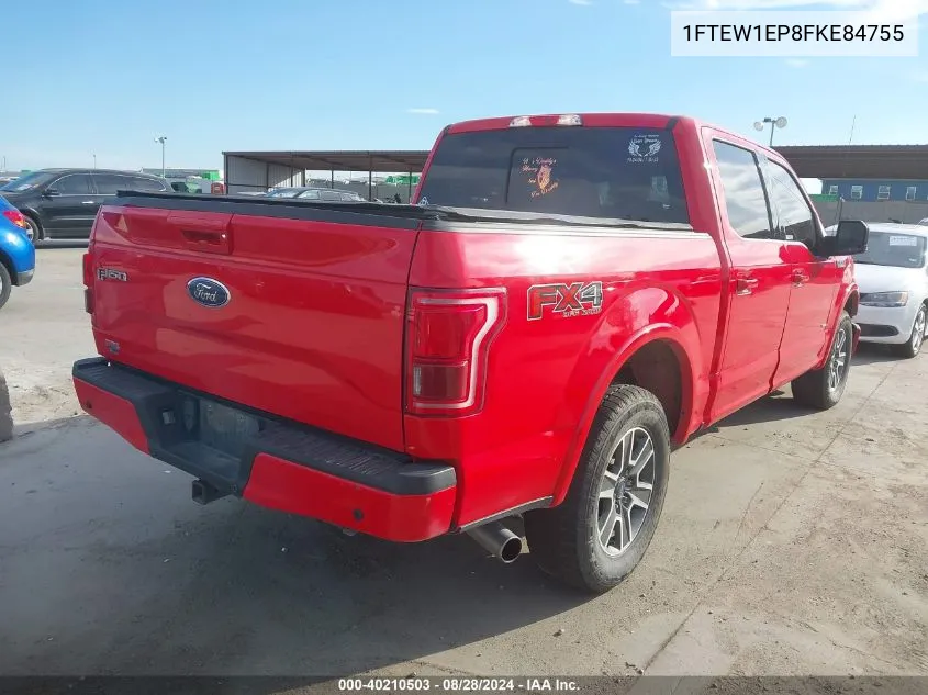 1FTEW1EP8FKE84755 2015 Ford F-150 Lariat