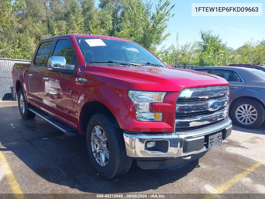 2015 Ford F-150 Lariat VIN: 1FTEW1EP6FKD09663 Lot: 40212649