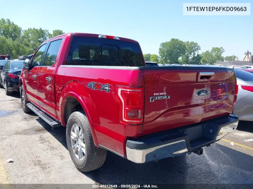 1FTEW1EP6FKD09663 2015 Ford F-150 Lariat