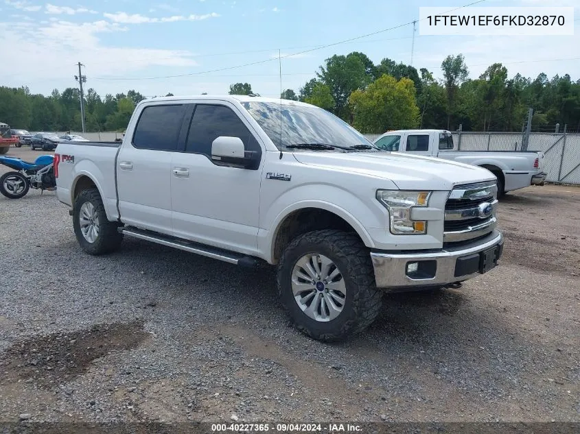 2015 Ford F-150 Lariat VIN: 1FTEW1EF6FKD32870 Lot: 40227365