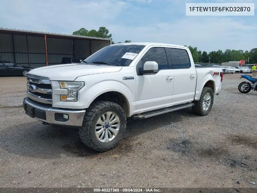 2015 Ford F-150 Lariat VIN: 1FTEW1EF6FKD32870 Lot: 40227365