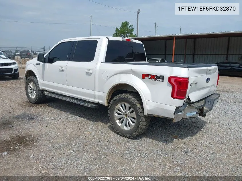 2015 Ford F-150 Lariat VIN: 1FTEW1EF6FKD32870 Lot: 40227365