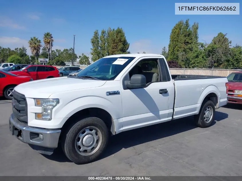 2015 Ford F-150 Xl VIN: 1FTMF1C86FKD62662 Lot: 40236475