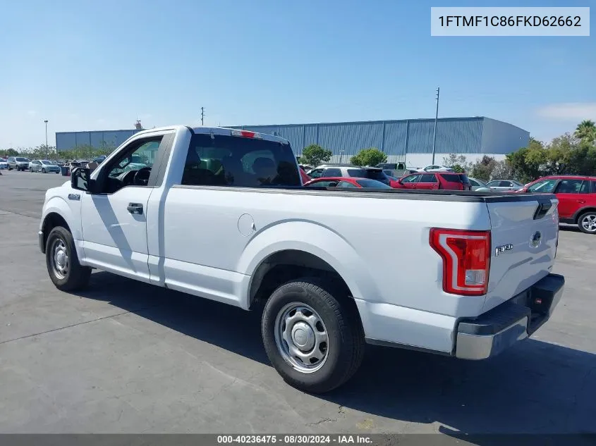 2015 Ford F-150 Xl VIN: 1FTMF1C86FKD62662 Lot: 40236475