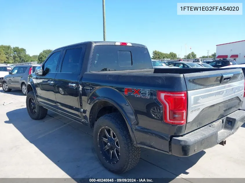 1FTEW1EG2FFA54020 2015 Ford F-150 Platinum