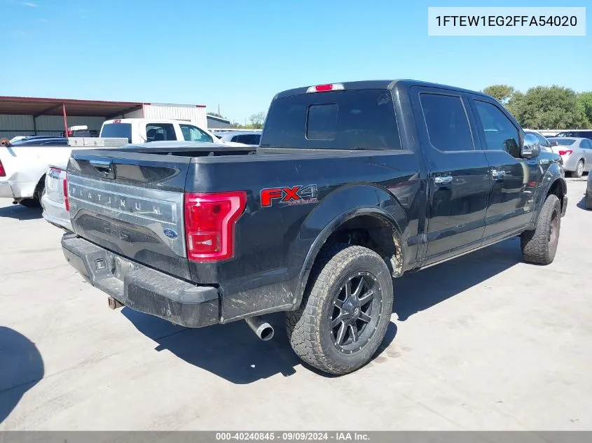 1FTEW1EG2FFA54020 2015 Ford F-150 Platinum