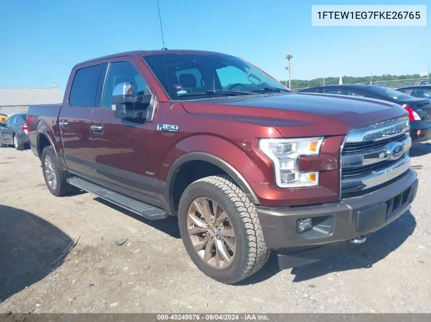 1FTEW1EG7FKE26765 2015 Ford F-150 Lariat