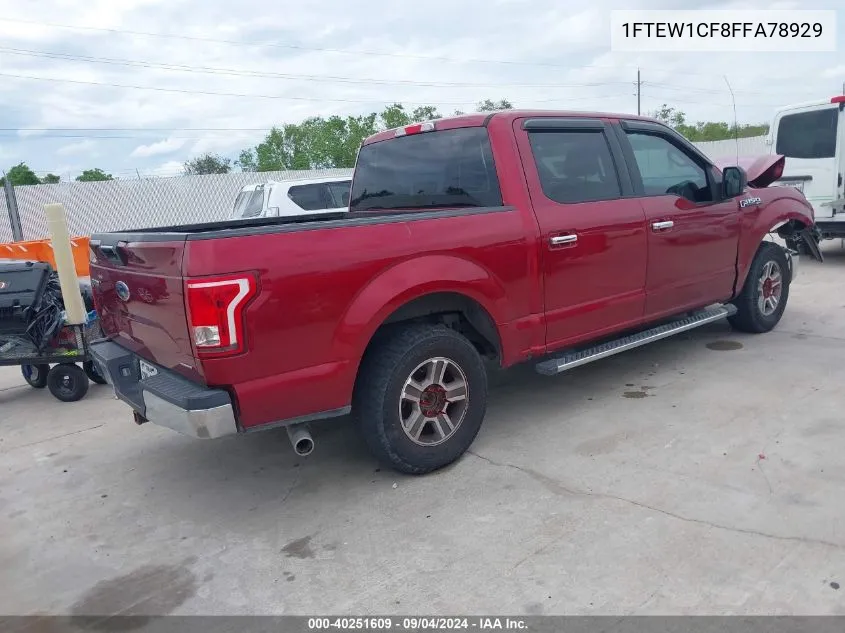 1FTEW1CF8FFA78929 2015 Ford F-150 Xlt