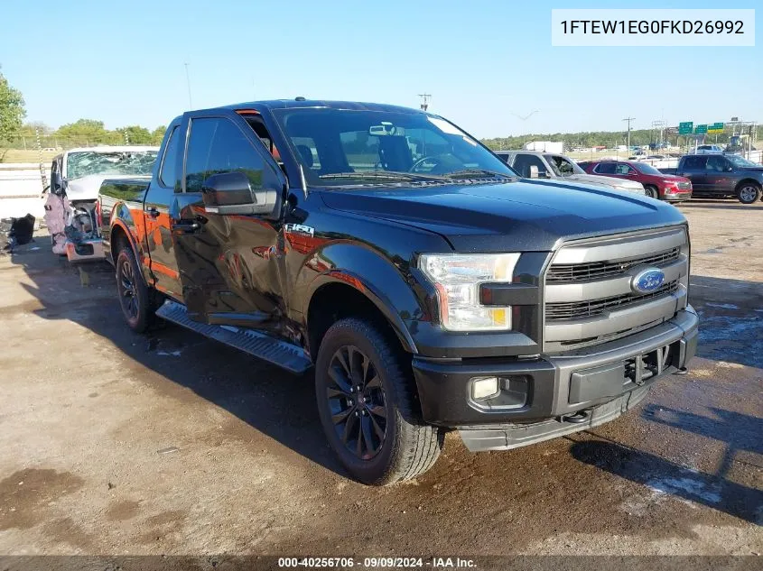 1FTEW1EG0FKD26992 2015 Ford F-150 Lariat