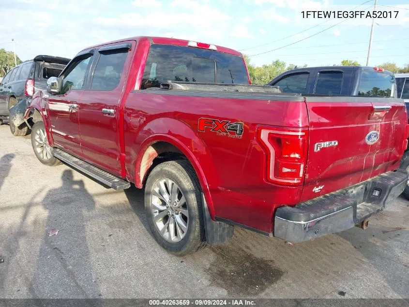 1FTEW1EG3FFA52017 2015 Ford F-150 Lariat