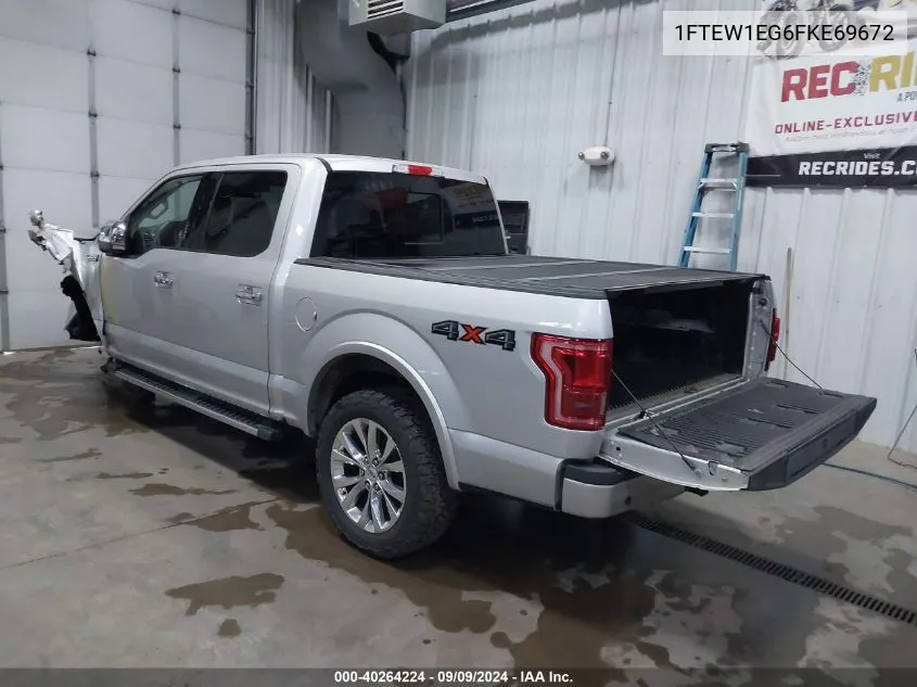 2015 Ford F-150 Lariat VIN: 1FTEW1EG6FKE69672 Lot: 40264224