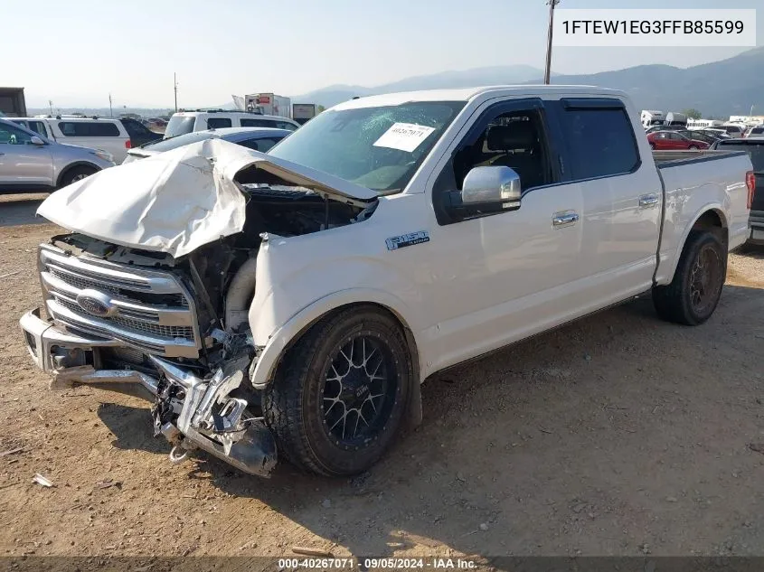 1FTEW1EG3FFB85599 2015 Ford F-150 Platinum