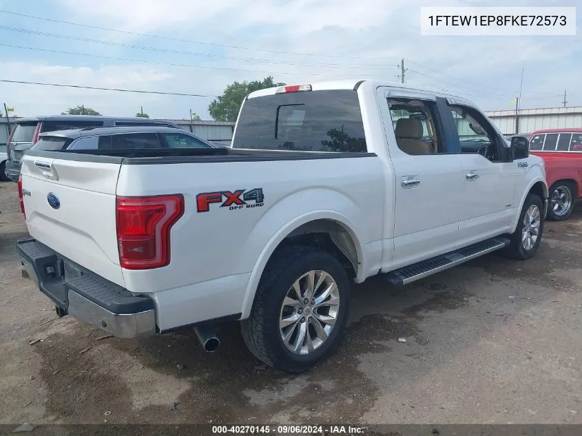 2015 Ford F-150 Lariat VIN: 1FTEW1EP8FKE72573 Lot: 40270145