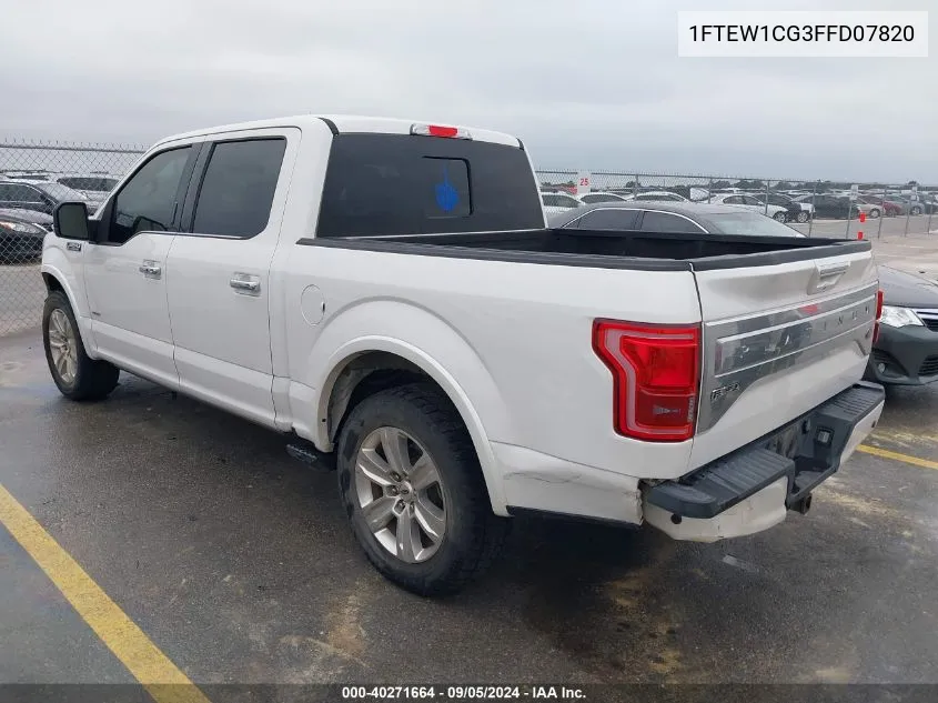 1FTEW1CG3FFD07820 2015 Ford F150 Supercrew