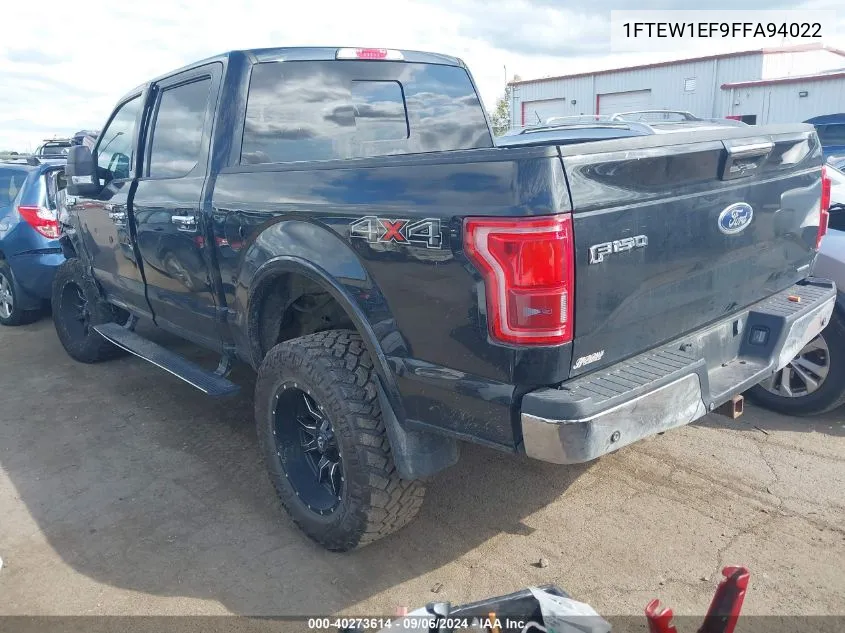 1FTEW1EF9FFA94022 2015 Ford F-150 Lariat