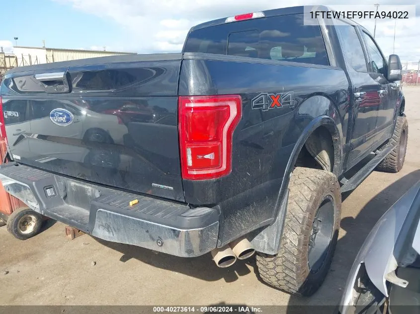 1FTEW1EF9FFA94022 2015 Ford F-150 Lariat