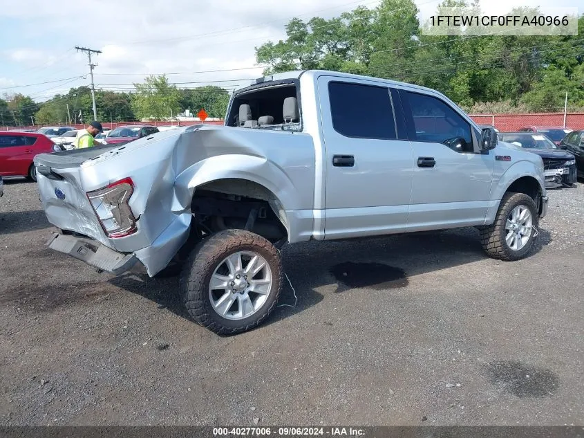 2015 Ford F-150 Xlt VIN: 1FTEW1CF0FFA40966 Lot: 40277006