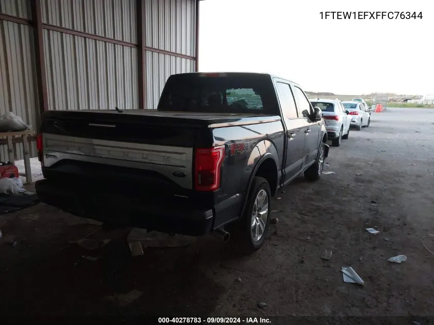 2015 Ford F-150 Platinum VIN: 1FTEW1EFXFFC76344 Lot: 40278783