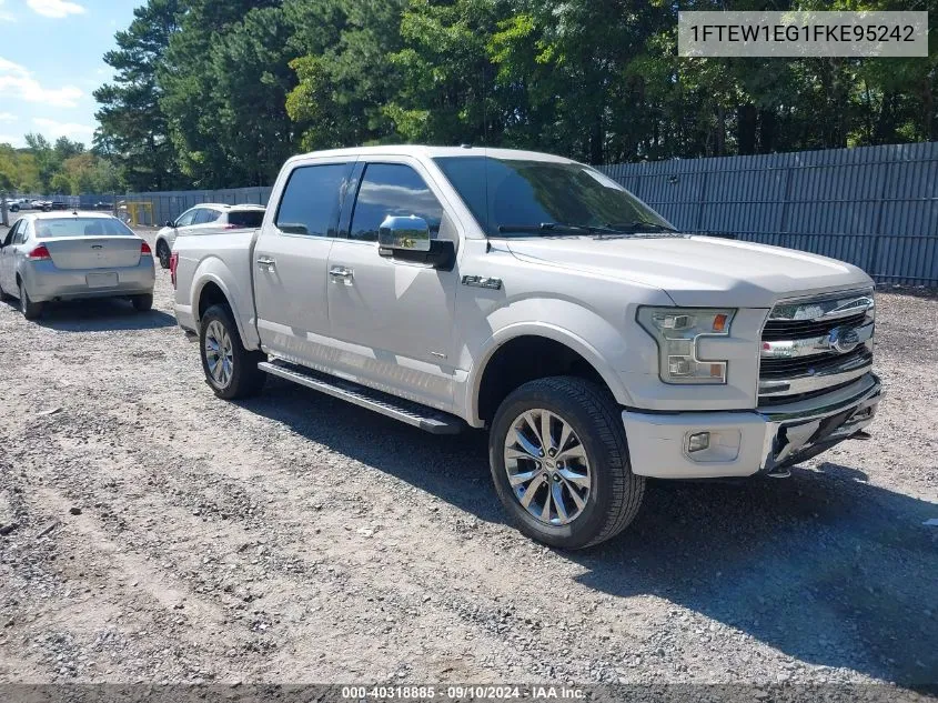 2015 Ford F-150 Lariat VIN: 1FTEW1EG1FKE95242 Lot: 40318885