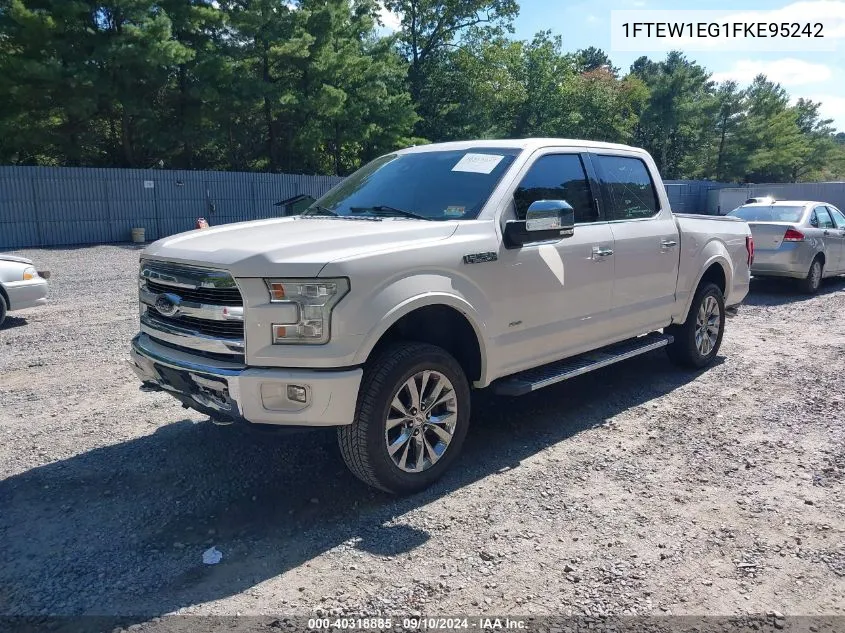 1FTEW1EG1FKE95242 2015 Ford F-150 Lariat