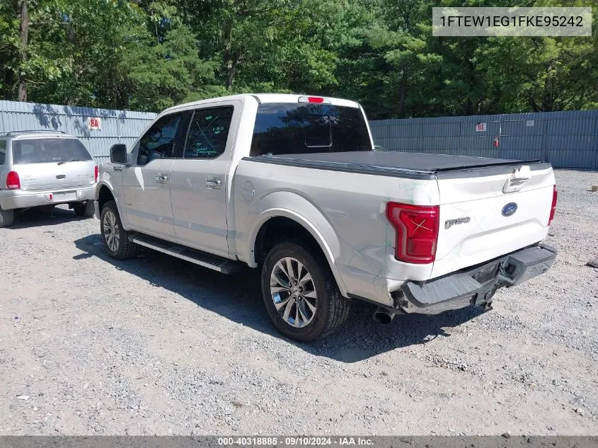 2015 Ford F-150 Lariat VIN: 1FTEW1EG1FKE95242 Lot: 40318885