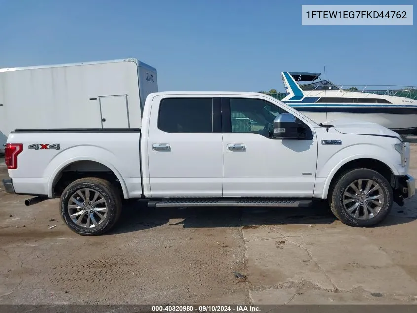 1FTEW1EG7FKD44762 2015 Ford F-150 Lariat