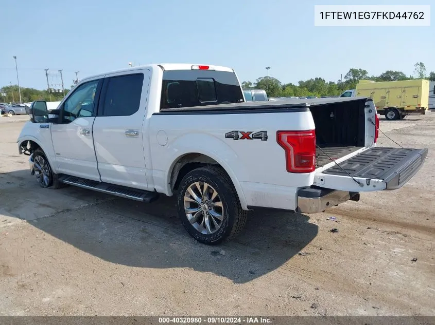 1FTEW1EG7FKD44762 2015 Ford F-150 Lariat