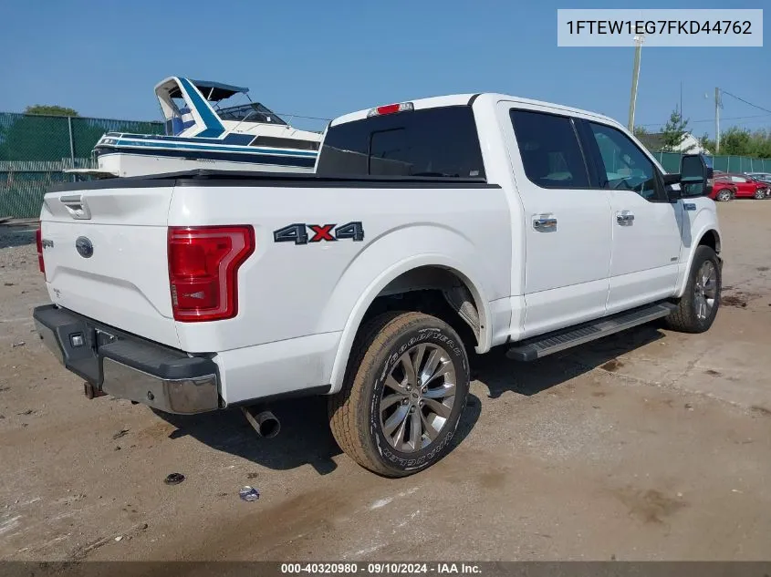 1FTEW1EG7FKD44762 2015 Ford F-150 Lariat