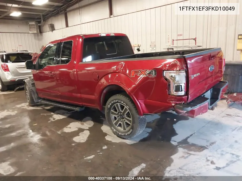 2015 Ford F-150 Lariat VIN: 1FTFX1EF3FKD10049 Lot: 40337108