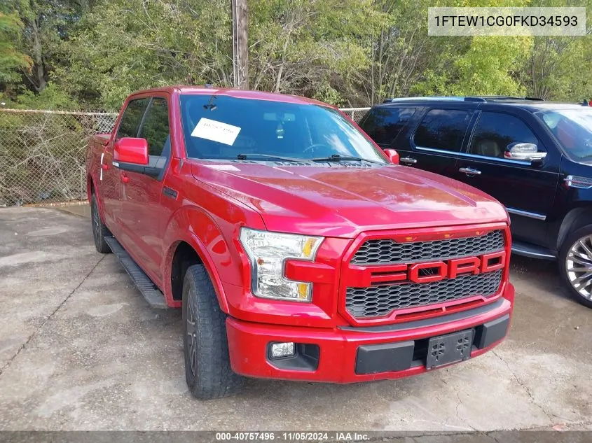 2015 Ford F-150 Xlt VIN: 1FTEW1CG0FKD34593 Lot: 40757496