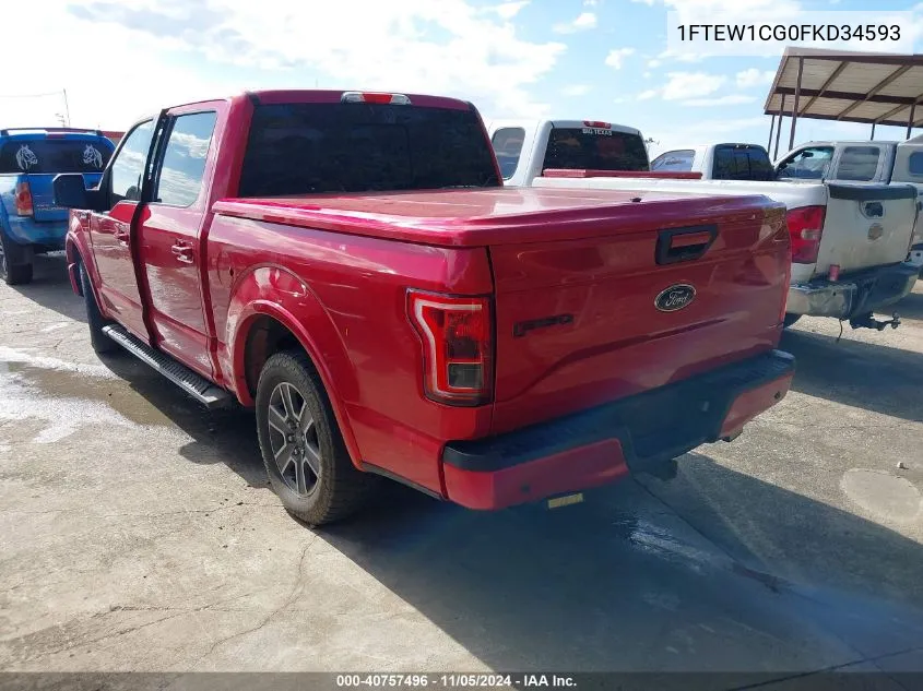 2015 Ford F-150 Xlt VIN: 1FTEW1CG0FKD34593 Lot: 40757496