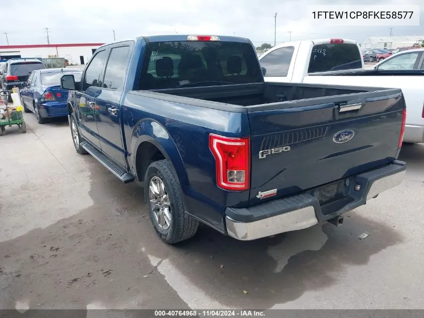 2015 Ford F-150 Xlt VIN: 1FTEW1CP8FKE58577 Lot: 40764968