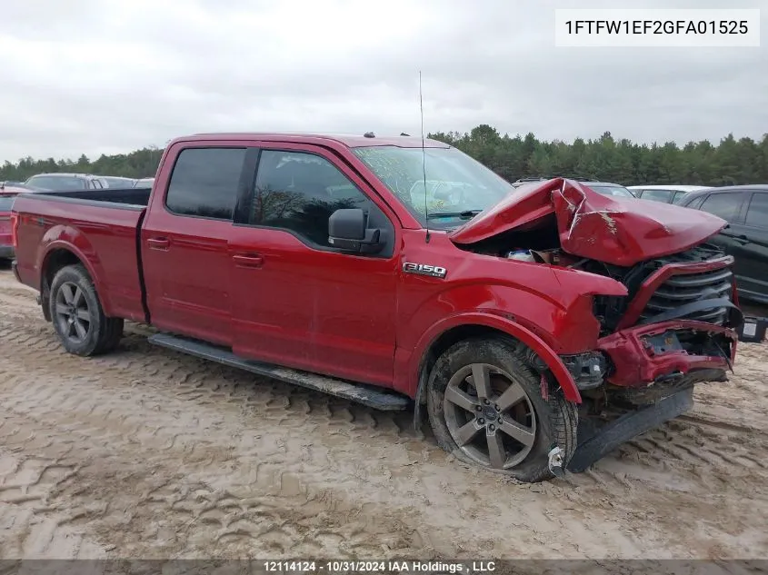 2016 Ford F-150 VIN: 1FTFW1EF2GFA01525 Lot: 12114124