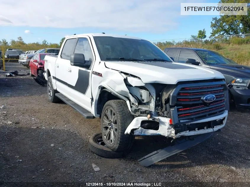 2016 Ford F-150 Xlt VIN: 1FTEW1EF7GFC62094 Lot: 12120415