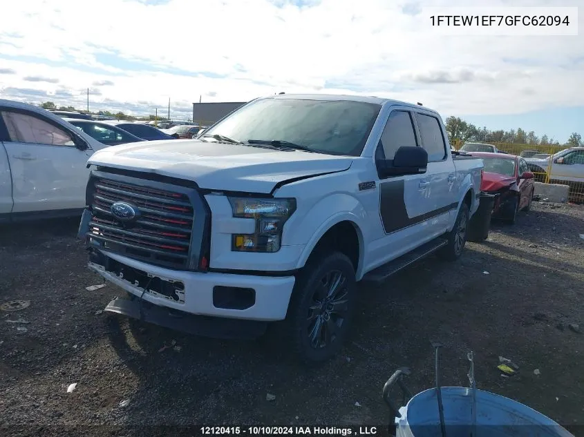 2016 Ford F-150 Xlt VIN: 1FTEW1EF7GFC62094 Lot: 12120415