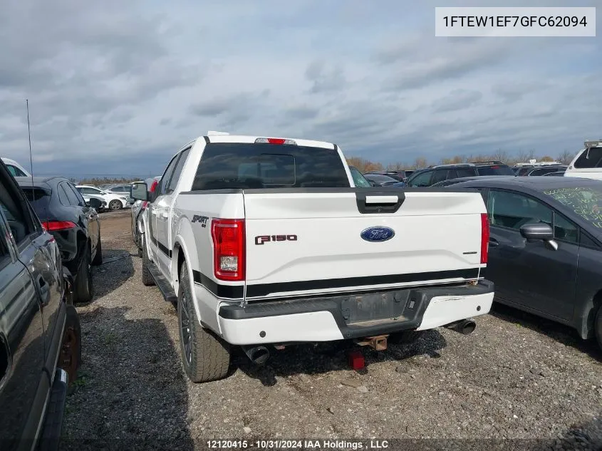 2016 Ford F-150 Xlt VIN: 1FTEW1EF7GFC62094 Lot: 12120415