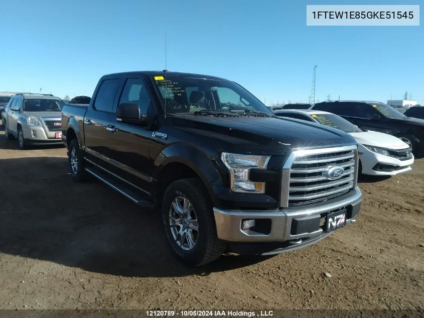 2016 Ford F150 Supercrew VIN: 1FTEW1E85GKE51545 Lot: 12120789