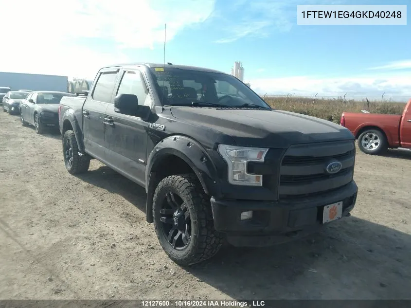 2016 Ford F150 Supercrew VIN: 1FTEW1EG4GKD40248 Lot: 12127600