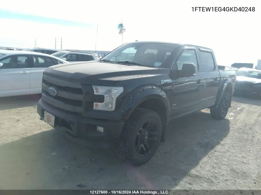 2016 Ford F150 Supercrew VIN: 1FTEW1EG4GKD40248 Lot: 12127600